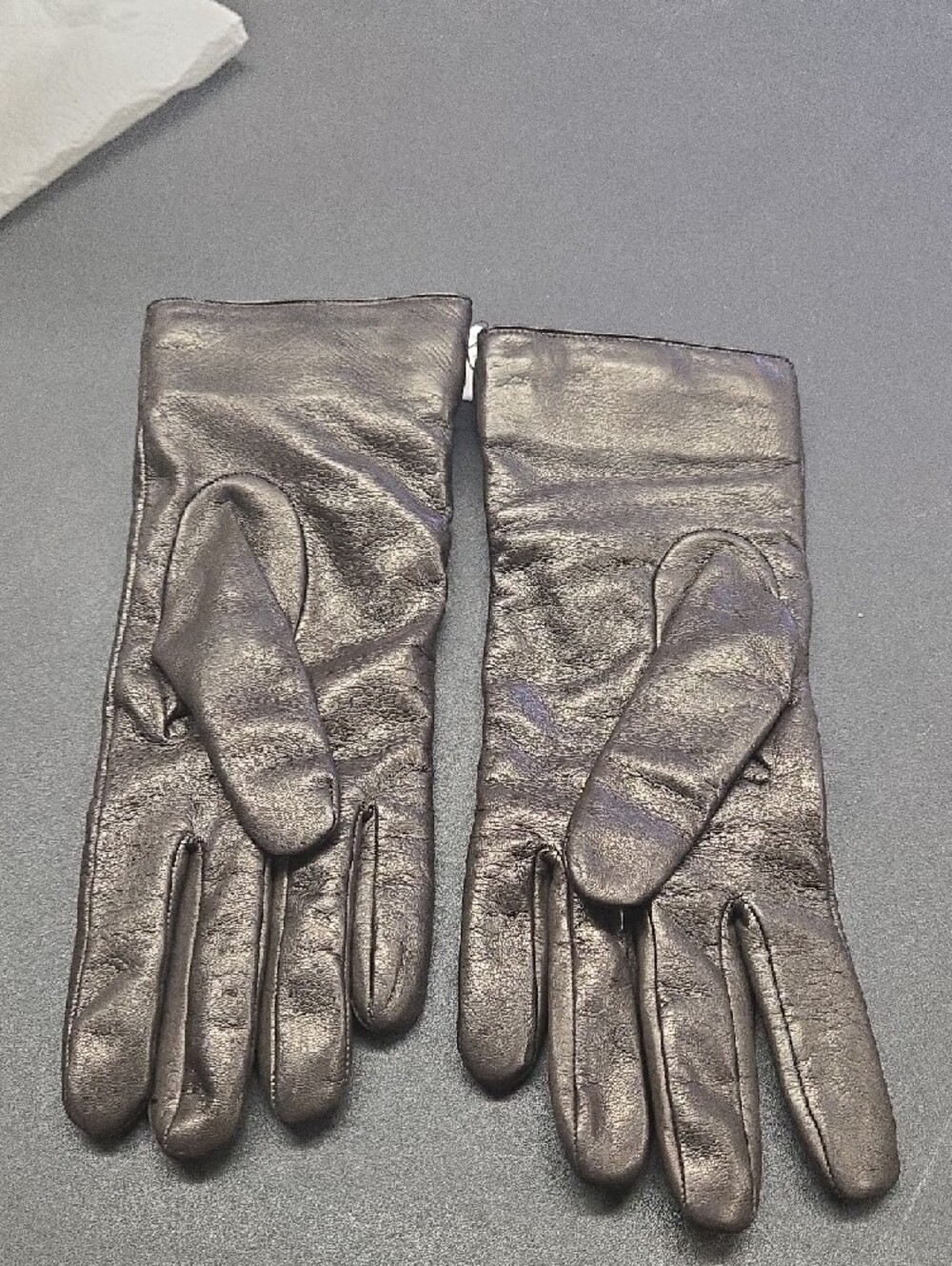 New Coach Womans Womens Brown Leather Gloves with Snap Detail - Picture 4 of 6